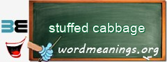 WordMeaning blackboard for stuffed cabbage